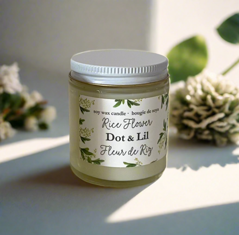 petite bougie de soya fleur de riz 3.5 oz