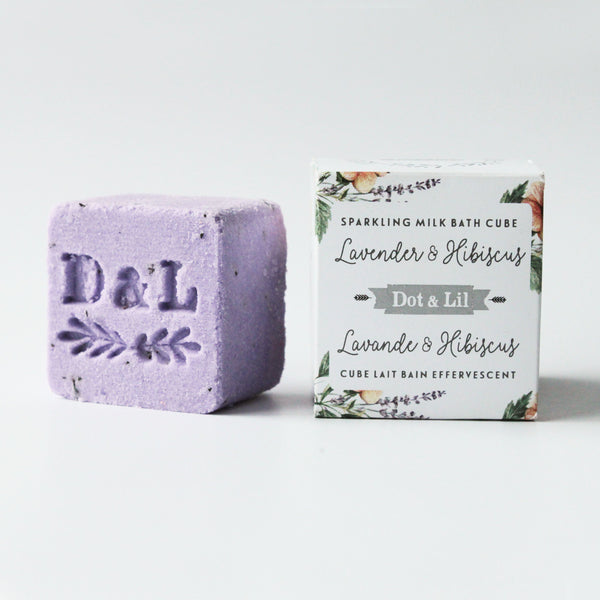 lavender & hibiscus sparkling milk bath cube